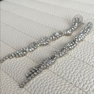 Elegant Silver Crystal Earrings